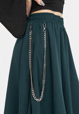 Levitate Chain Detail Midi Skirt - Green