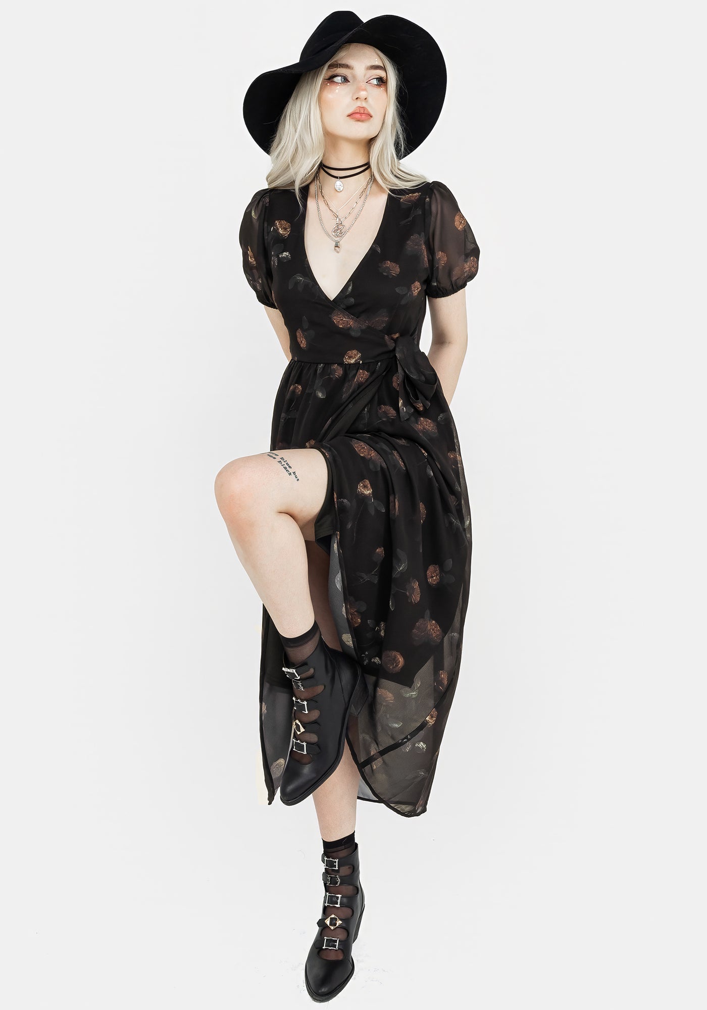 Disturbia | Monica Floral Chiffon Midi Wrap Dress | Dresses Disturbia | Monica Floral Chiffon Midi Wrap Dress | Dresses