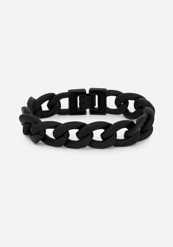 Jet Chunky Rope Chain Bracelet