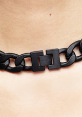 Jet Chunky Rope Chain Choker Necklace
