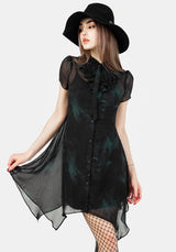 Lichen Chiffon Mini Shirt Dress