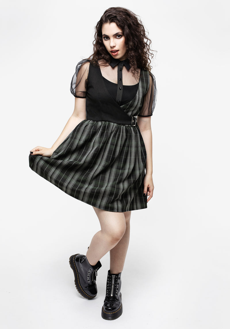 Disturbia | Checkmate Wrap Suspender Mini Dress Disturbia | Checkmate Wrap Suspender Mini Dress