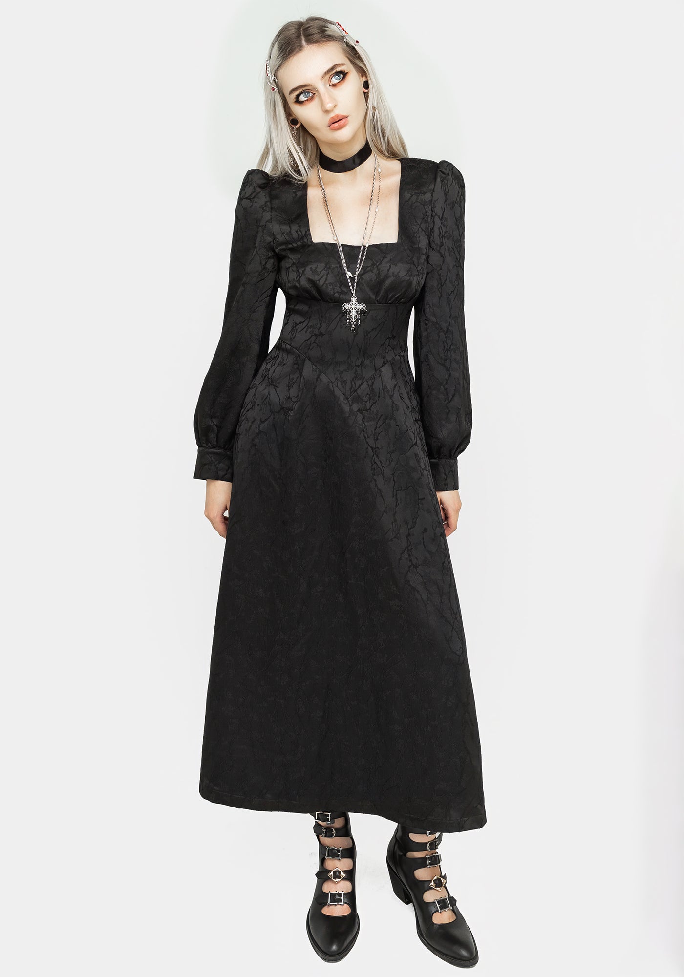 Rosamund Bishop Sleeve Midaxi Dress – Disturbia 