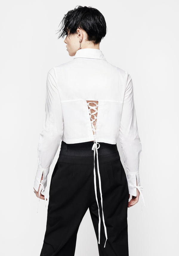 Willow Lace Up Back Crop Shirt