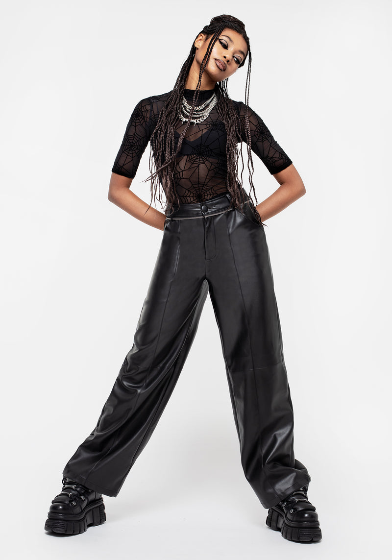 Rapture Zipper Leather Trousers
