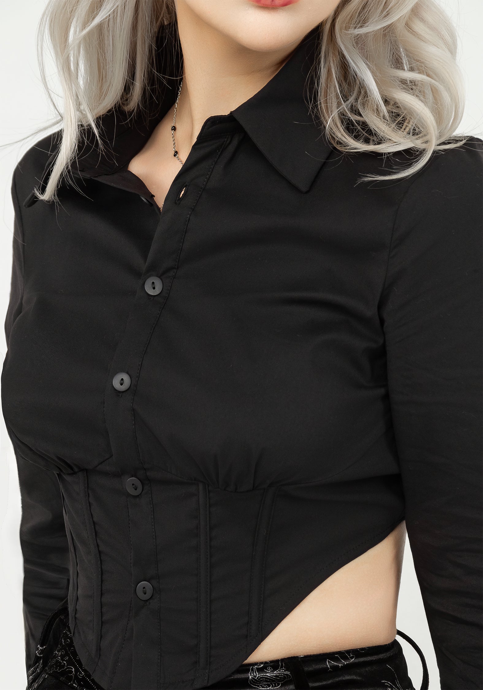 Disturbia | Ingram Collared Corset Shirt | Shirts