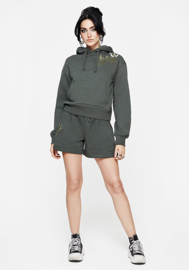 Nirah Cotton Cropped Crop Hoodie