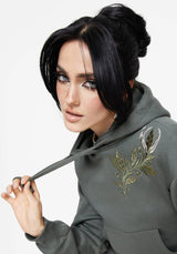 Nirah Cotton Cropped Crop Hoodie