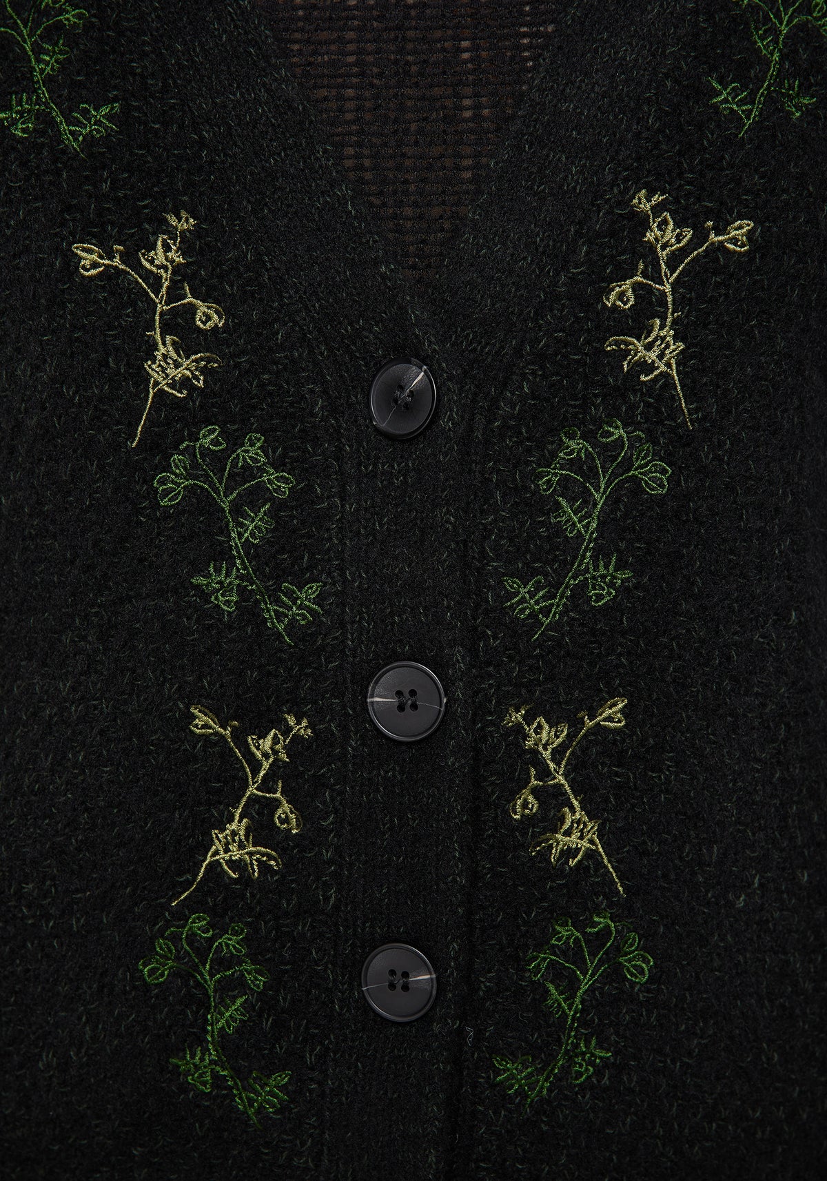 Dawsonia Embroidered Knit Crop Cardigan