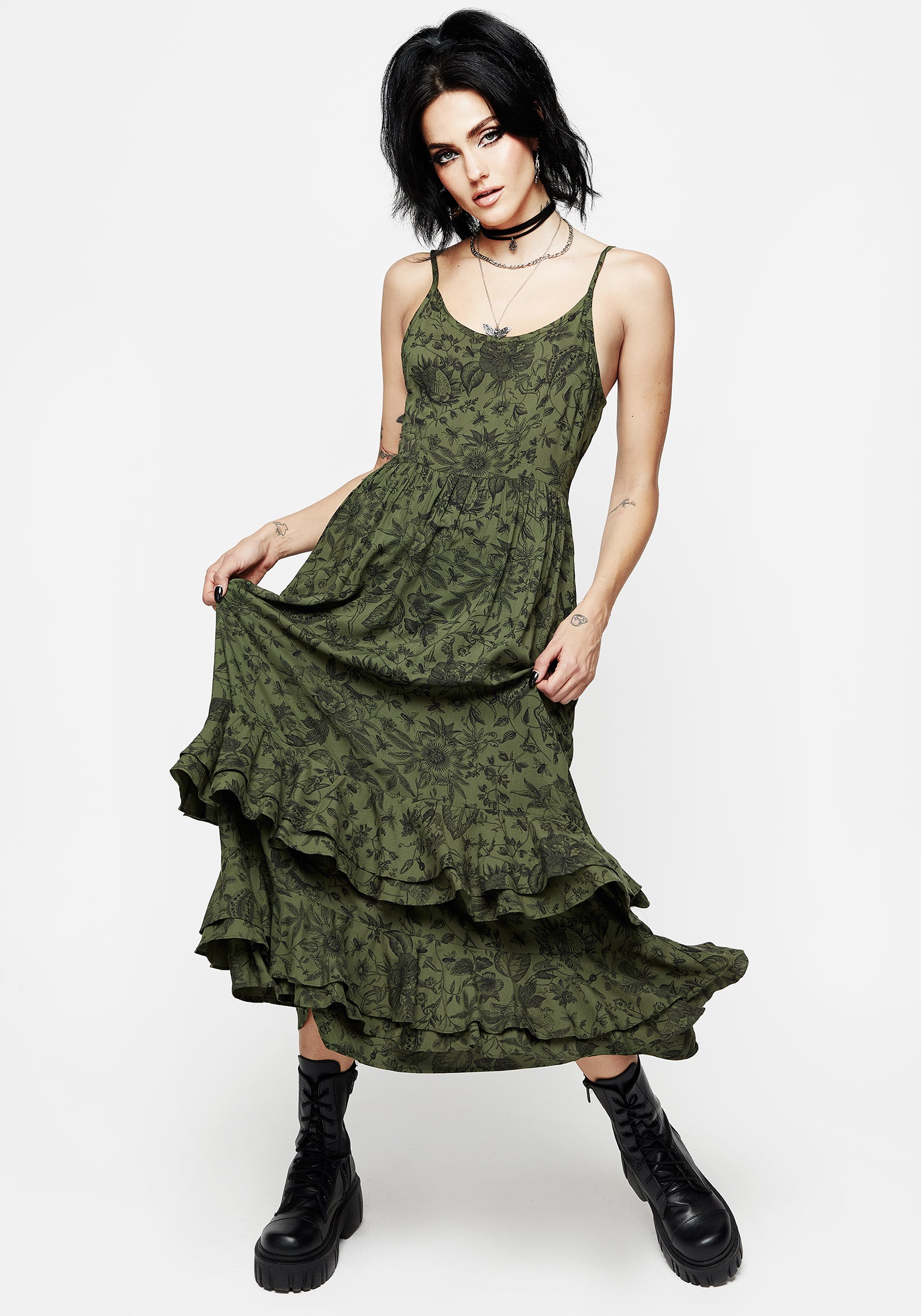 Disturbia | Meadowflowers Floral Print Tiered Midaxi Cami Dress