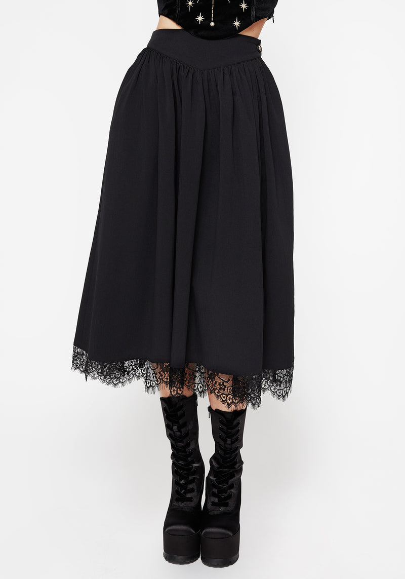 Disturbia Alcina Lace Hem Midi Skirt Skirts