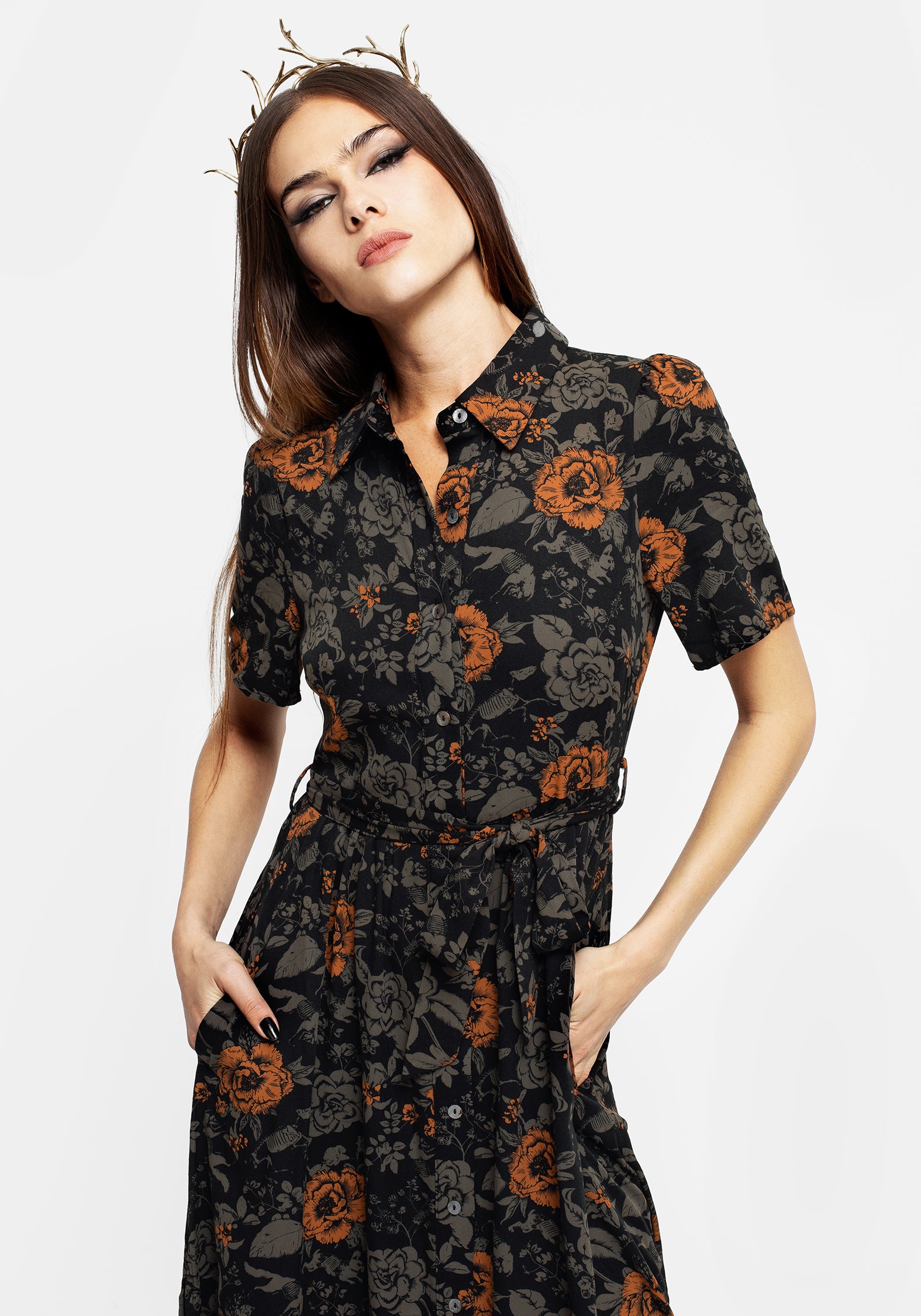 floral shirt dress uk Emilia Wickstead Norika Belted Floral-print Cotton-poplin Midi Shirt Dress - Women - White Dresses