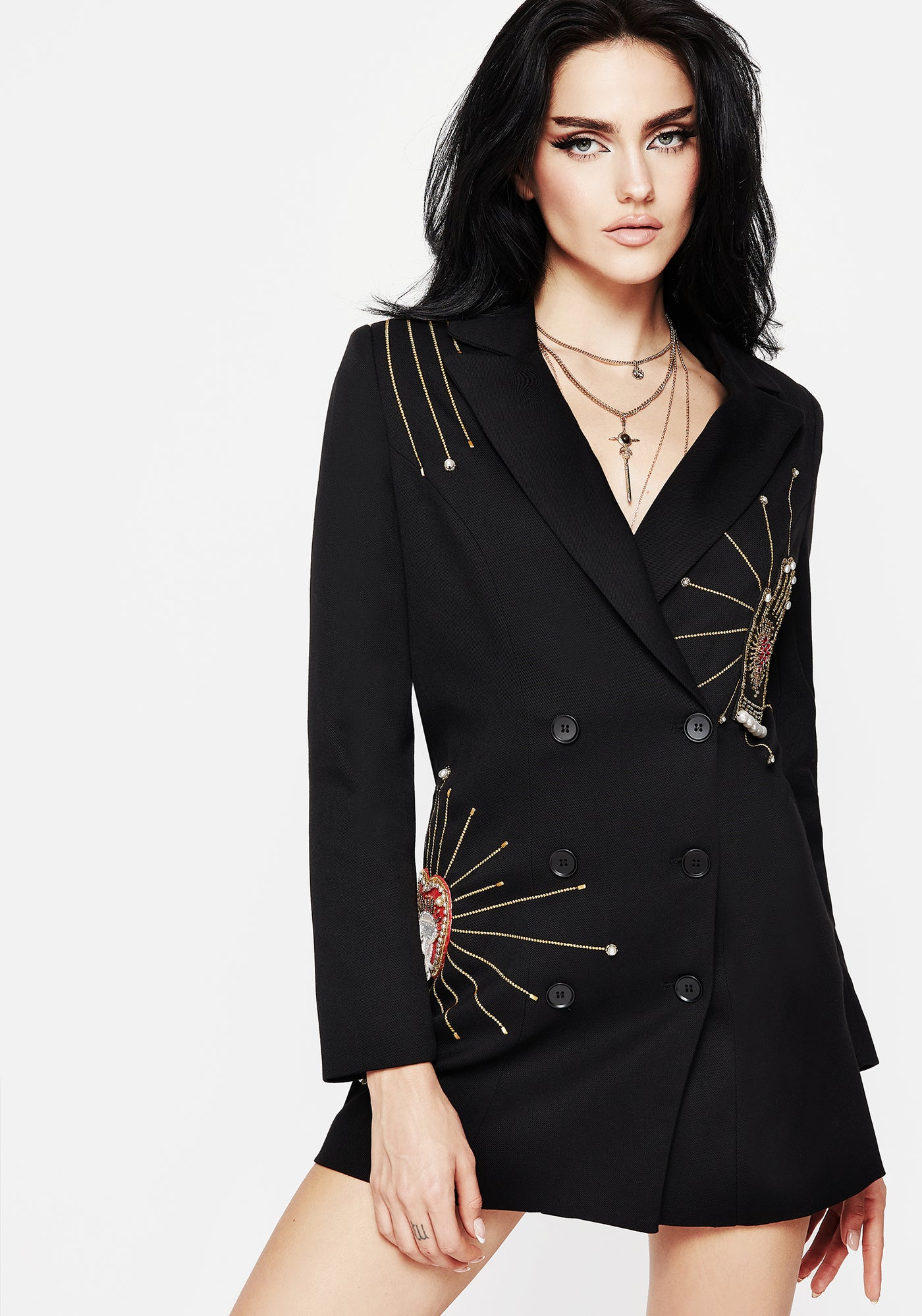 Disturbia | Ingrid Hand Embroidered Applique Blazer Dress | Dresses Disturbia | Ingrid Hand Embroidered Applique Blazer Dress | Dresses