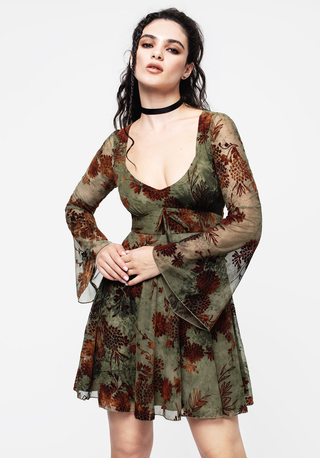 DRACYA Black Flare Long Sleeve Attitude Dress main image 1