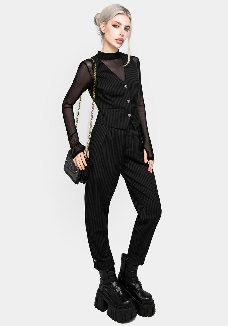 Disturbia Necrosis High Neck Long Sleeve Mesh Top Tops