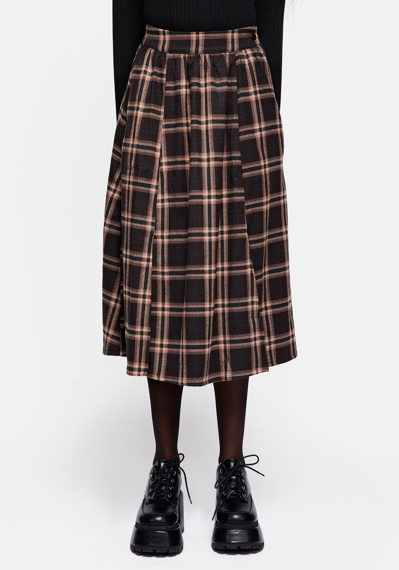Disturbia | Ambrose Check Midi Skirt | Skirts