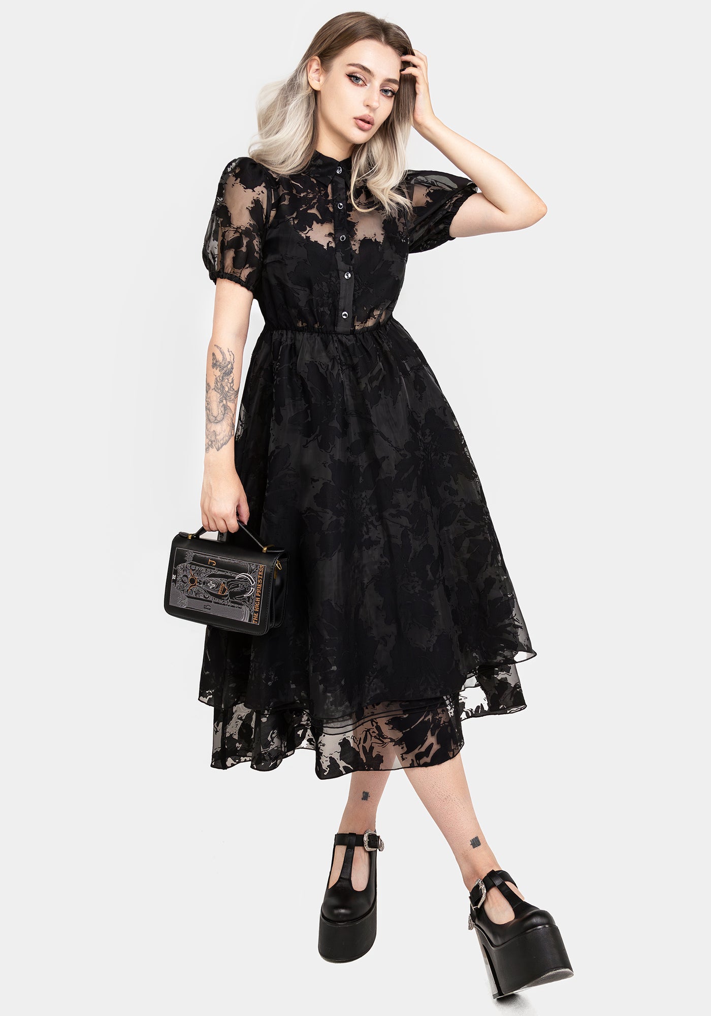 midi shirt dress uk Disturbia | Spectre Layered Midi Shirt Dress