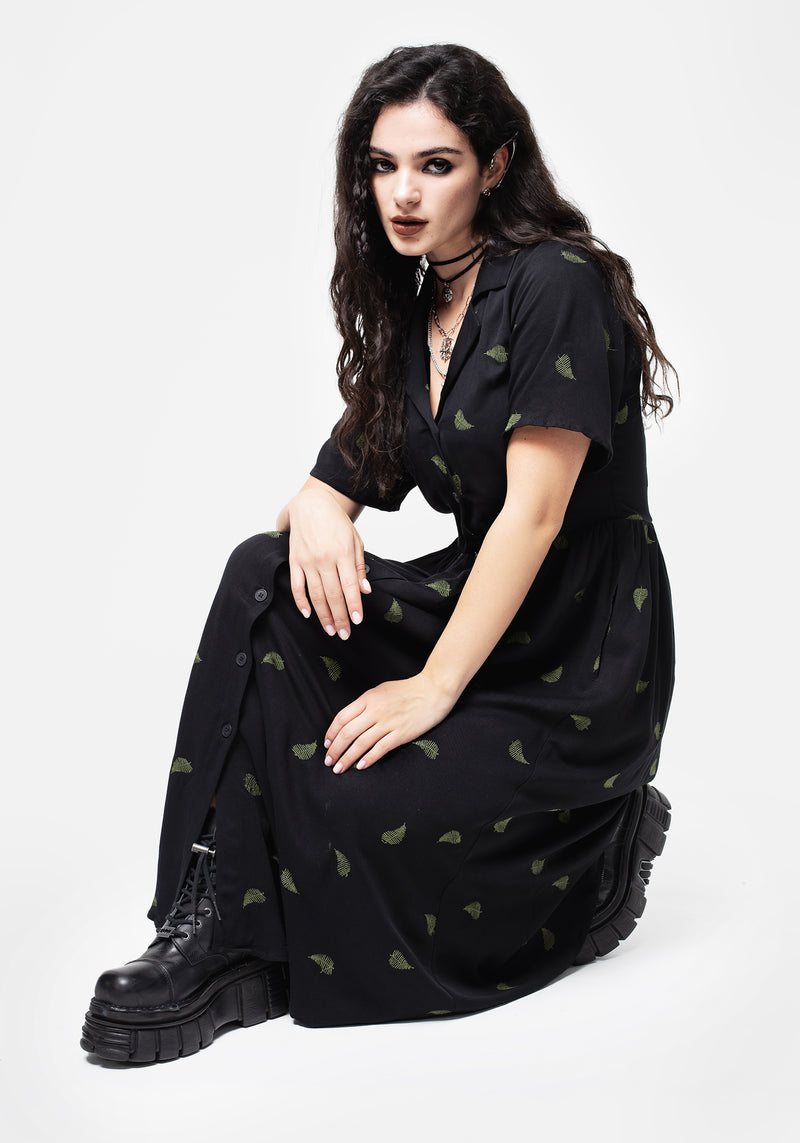 Disturbia | Osmunda Fern Embroidered Midi Shirt Dress | Dresses Disturbia | Osmunda Fern Embroidered Midi Shirt Dress | Dresses