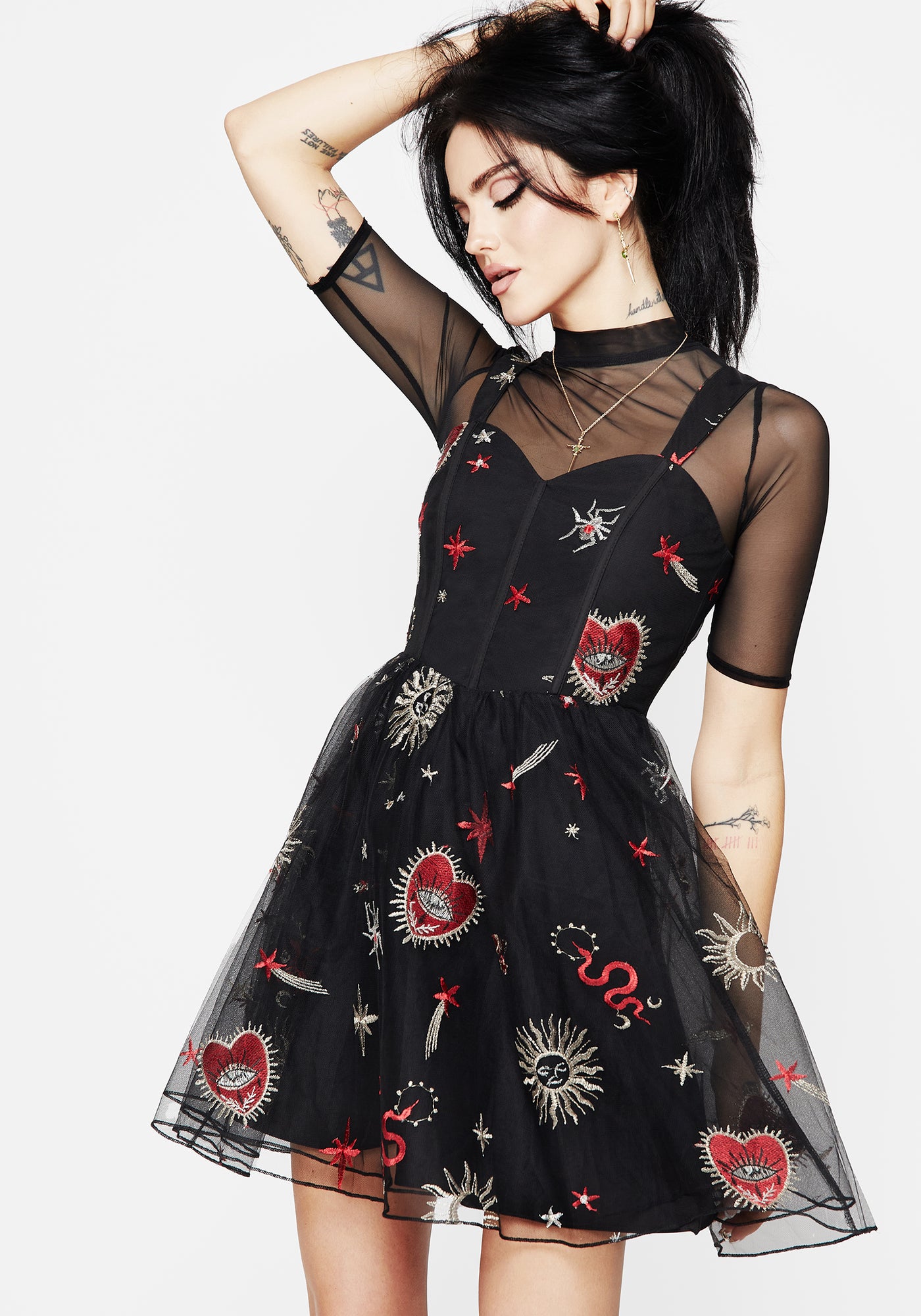 open lace back dress BLOOD MINIDRESS – HUELLEYROSE ONE MEMBER LIMITED LIADBILITY COMPANY (Co.,  Ltd.) main image 0