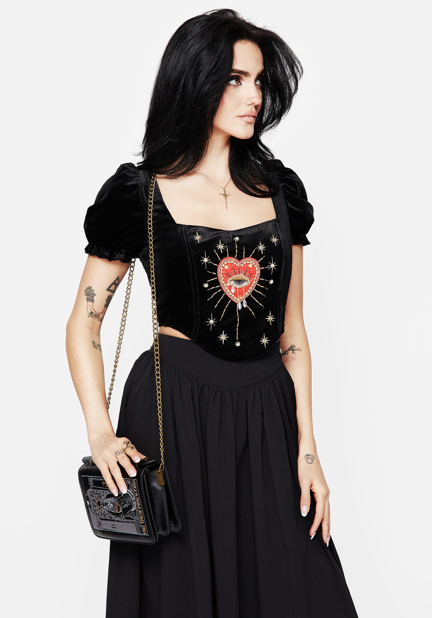 Disturbia | Ingrid Embroidered Applique Corset Top | Tops