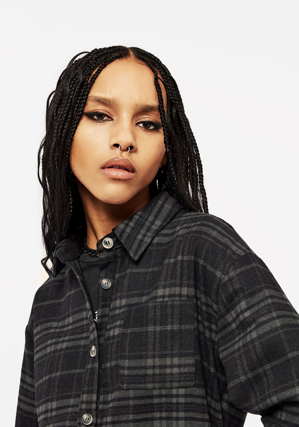 Reckless Check Longline Shirt
