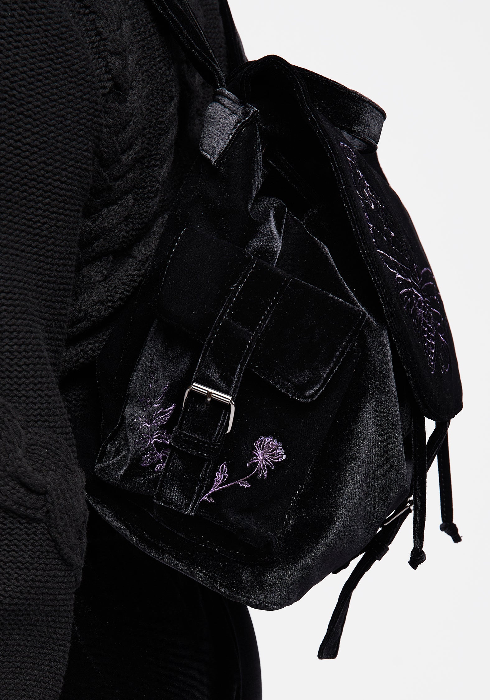 Disturbia | Atropos Moth Embroidered Satchel Backpack | Handbags