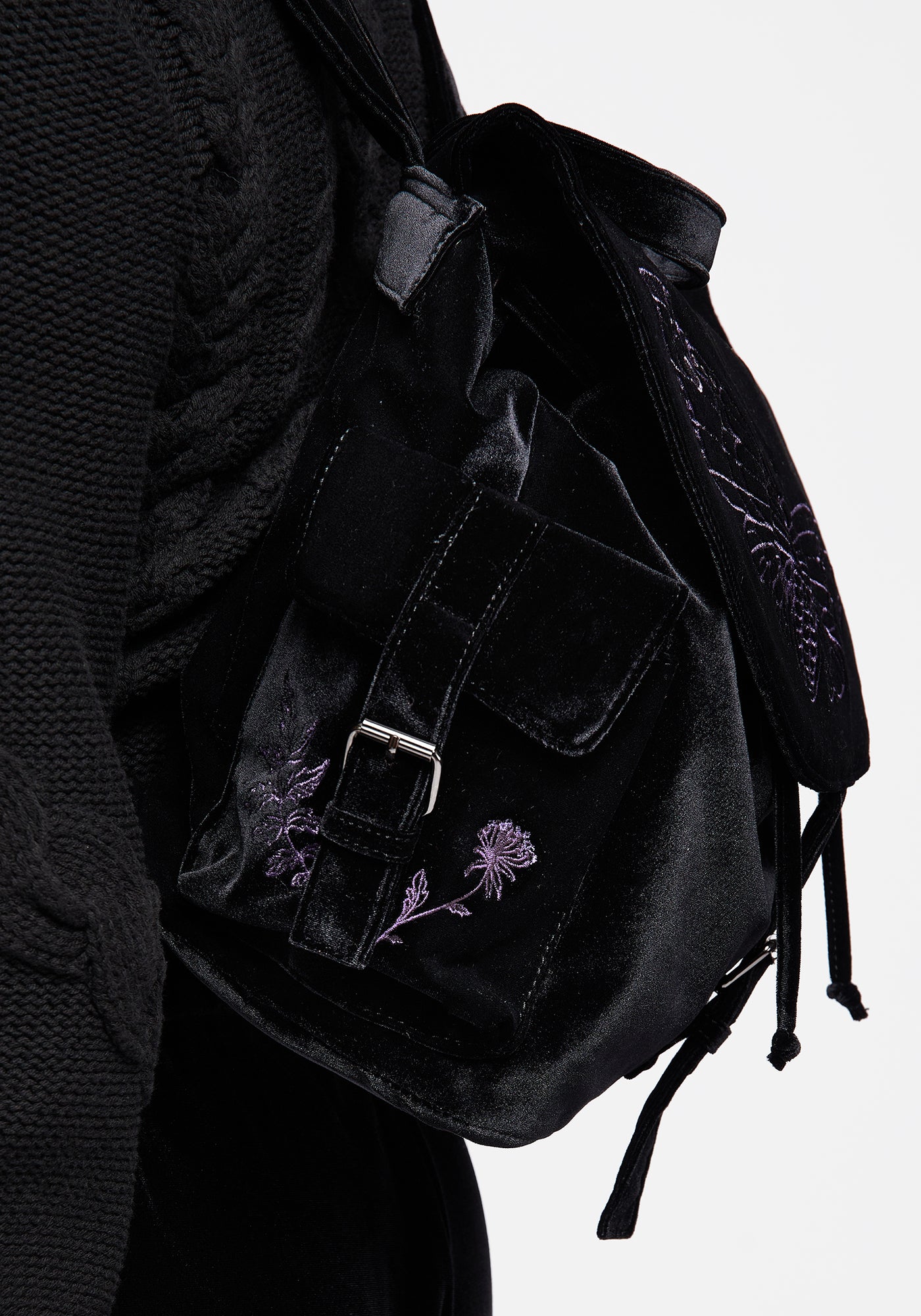 Disturbia | Atropos Moth Embroidered Satchel Backpack | Handbags