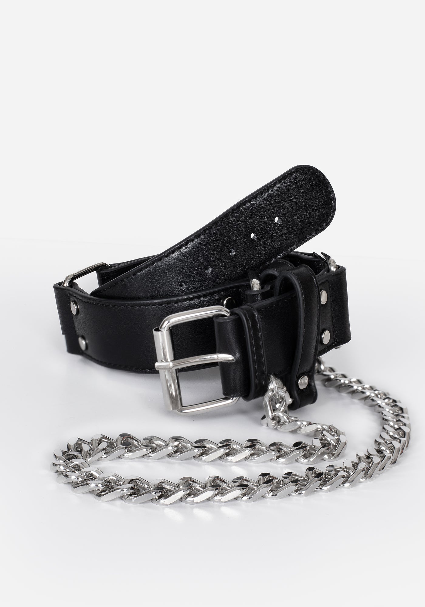 Disturbia Mettle Double Buckle Chain Waist Belt Harnesses