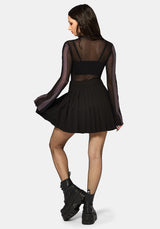 Ira Stripe Panelled Mesh Long Sleeve Top