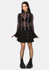 Ira Stripe Panelled Mesh Long Sleeve Top