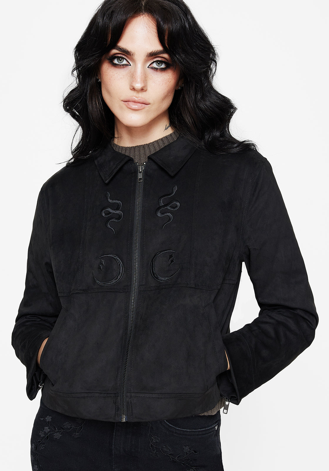 Rite Celestial Embroidered Suedette Jacket – Disturbia