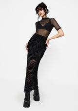 Lunafern Mesh Fern Leaf Midaxi Skirt