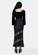 Onyx Lace Cut Out Maxi Skirt