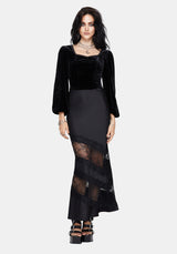 Onyx Lace Cut Out Maxi Skirt