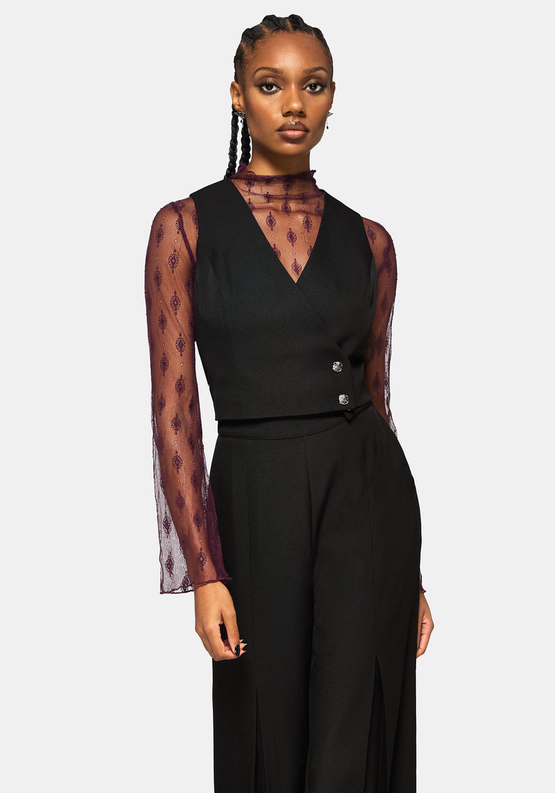 Iris Celestial Tailored Wrap Over Button Waistcoat