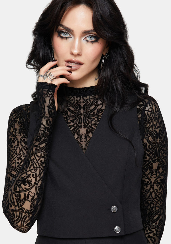 Iris Celestial Tailored Wrap Over Button Waistcoat