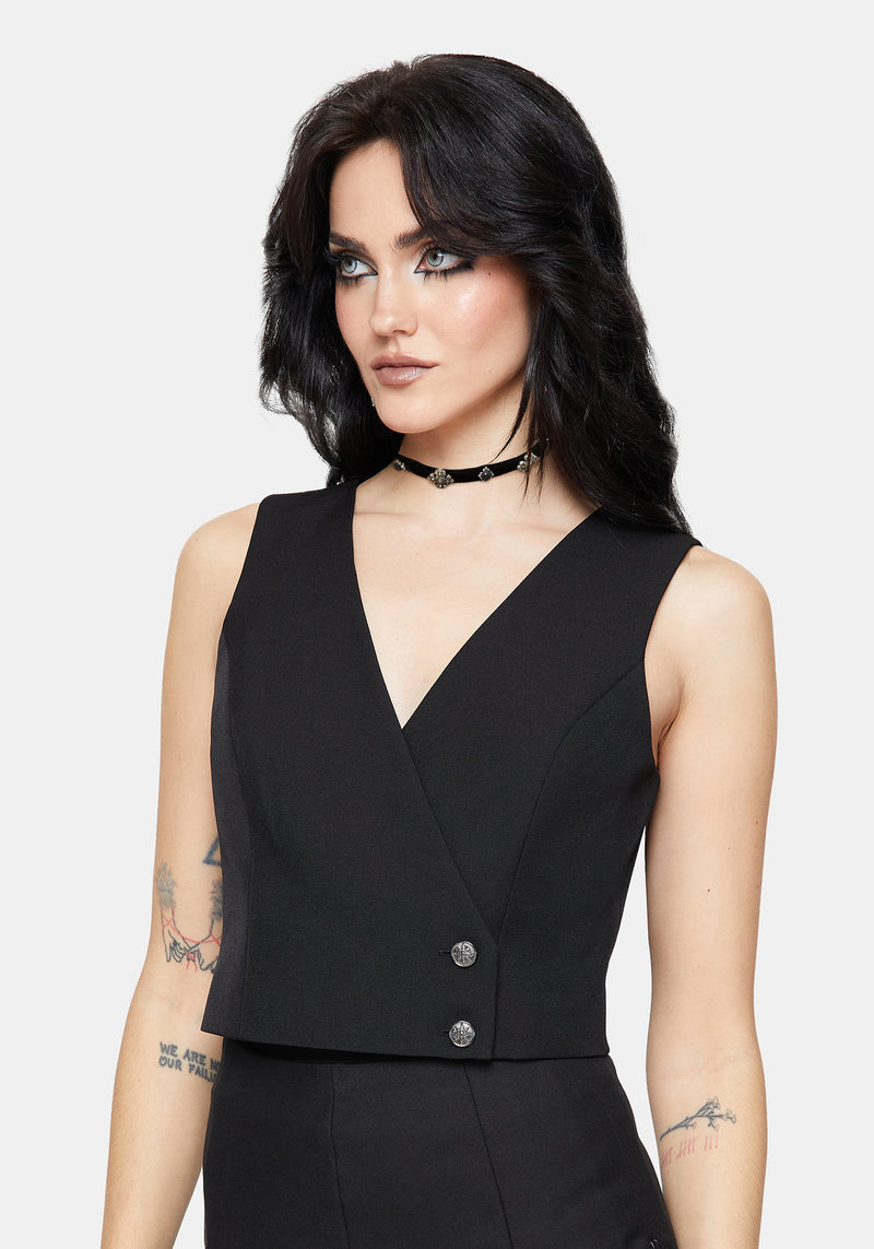 Iris Celestial Tailored Wrap Over Button Waistcoat