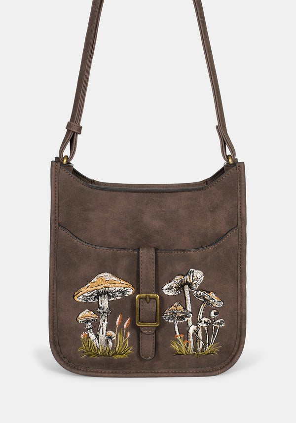 Dapperling Mushroom Embroidered Crossbody Bag