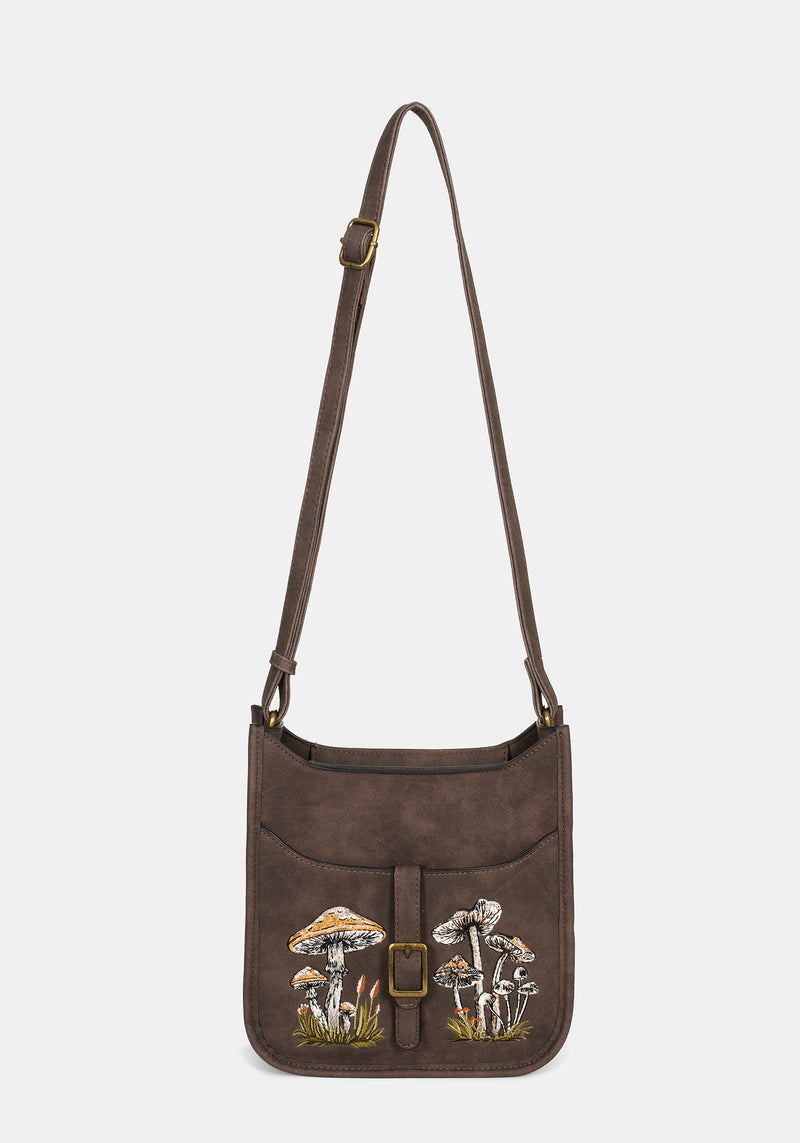 Dapperling Mushroom Embroidered Crossbody Bag