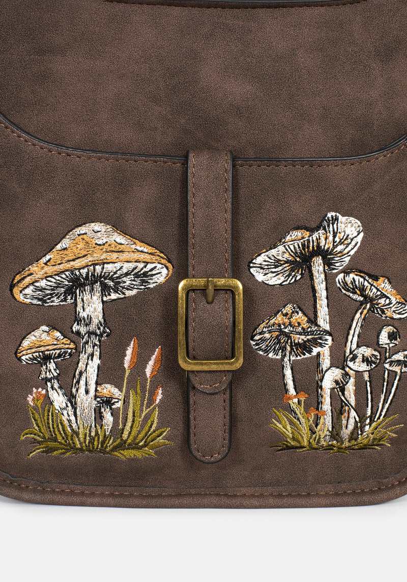 Dapperling Mushroom Embroidered Crossbody Bag