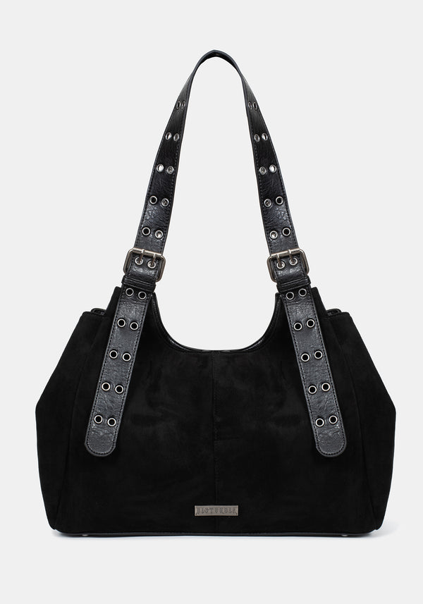 Ophelia Black Belted Shoulder Bag