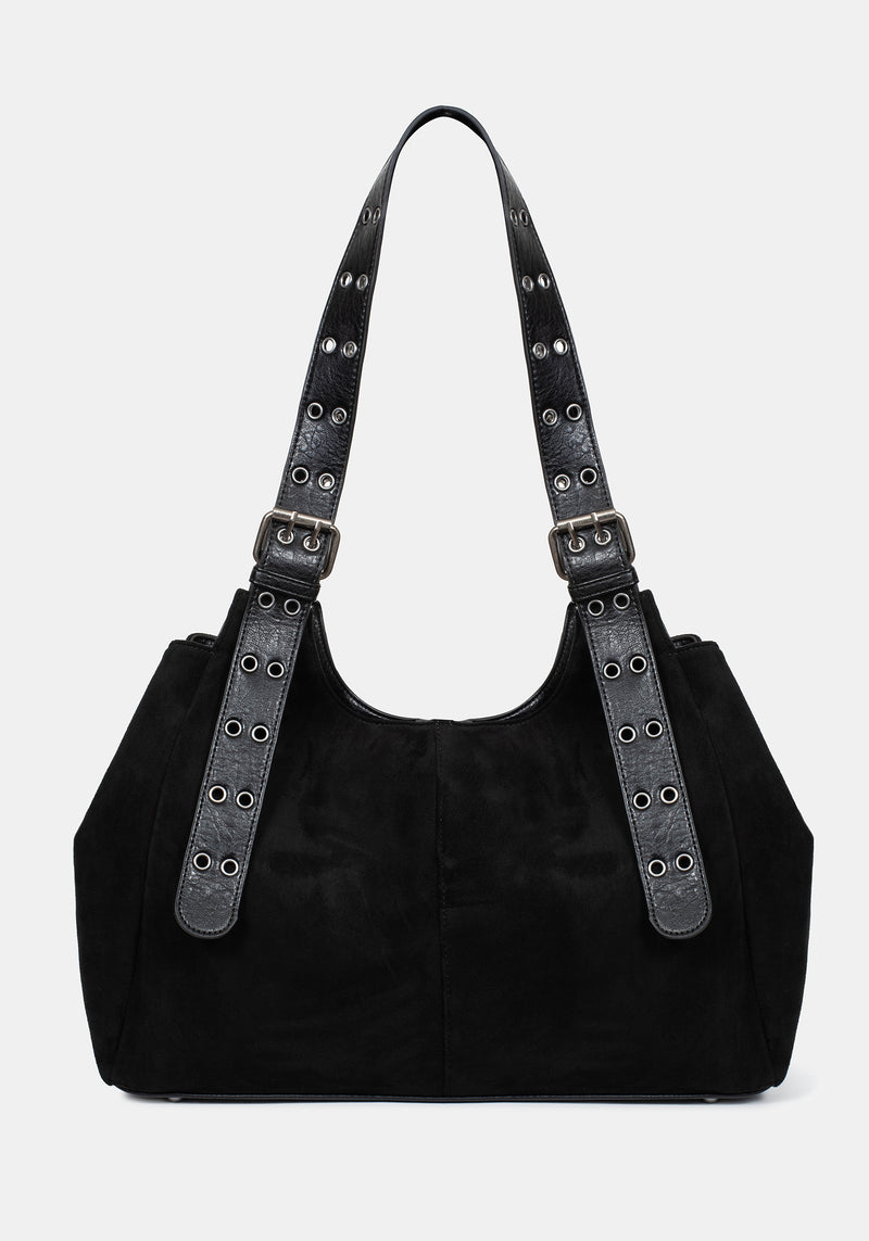 Ophelia Black Belted Shoulder Bag