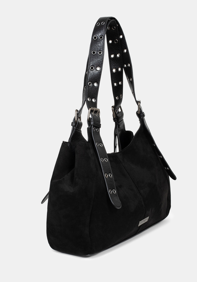 Ophelia Black Belted Shoulder Bag