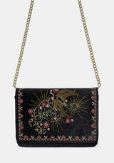 Kobra Snake Embroidered Crossbody Bag