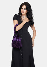 Tamsin Purple Velvet Bucket Bag