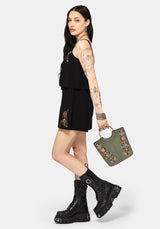 Chlora Handle Embroidered Bag