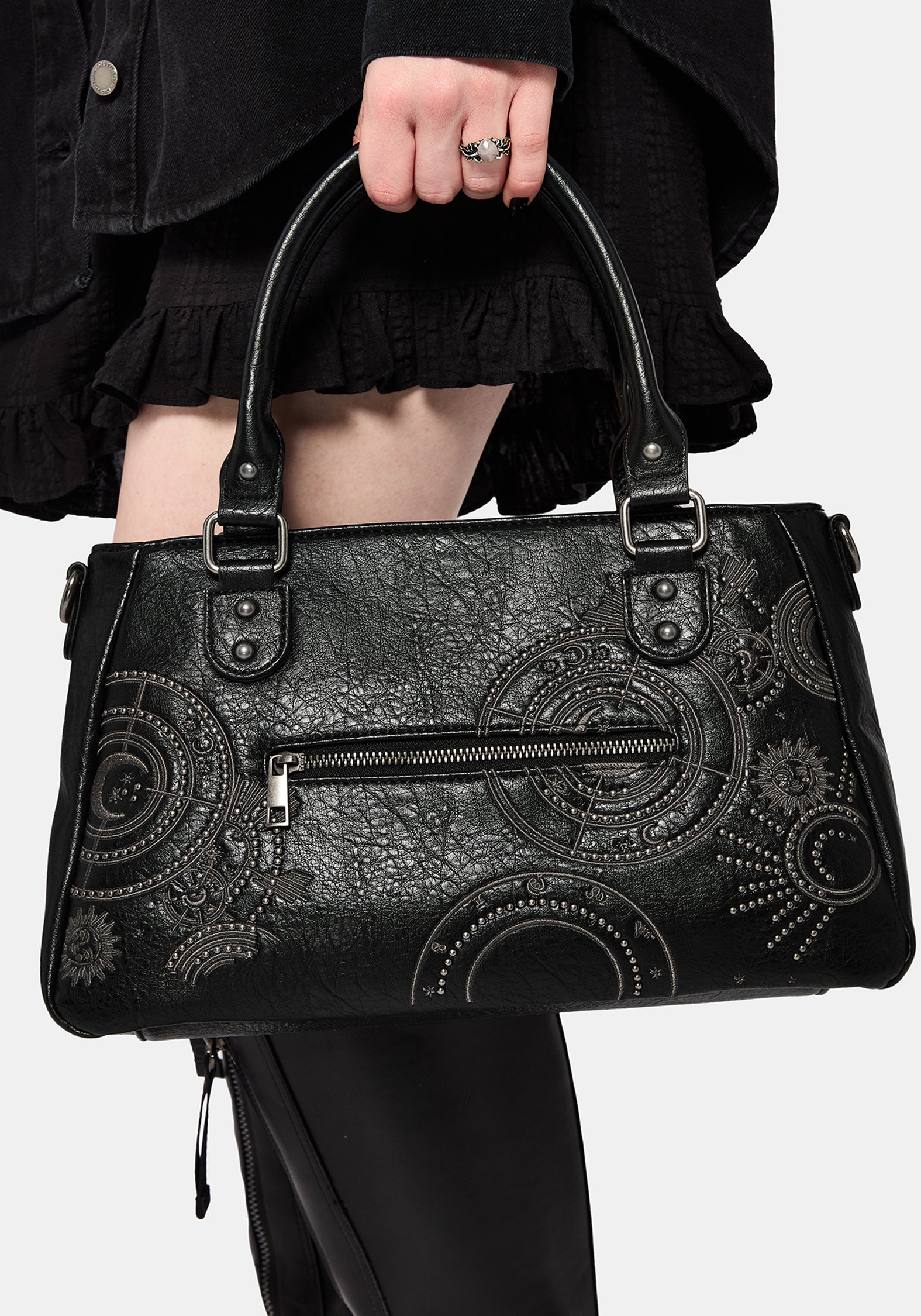 Handbag Rivet Asterielle Embroidered Rivet Handbag – Disturbia