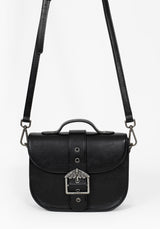 Rosamoth Buckle Crossbody Satchel Bag - Black