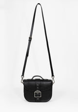 Rosamoth Buckle Crossbody Satchel Bag - Black