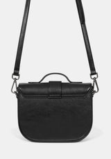 Rosamoth Buckle Crossbody Satchel Bag - Black